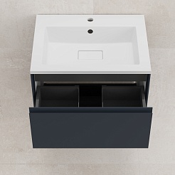 Style Line Тумба с раковиной Лима 60 Plus подвесная эмаль графит матовая – фотография-6